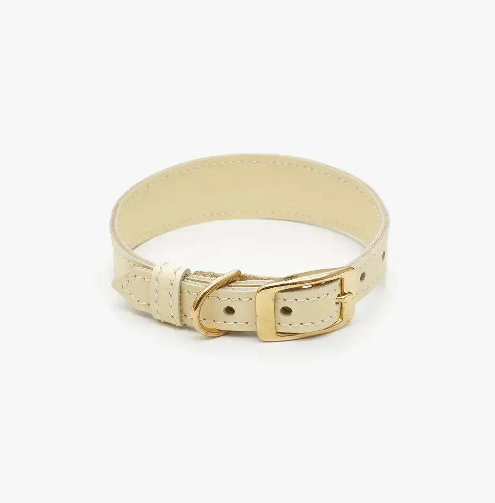 "Almond" dog collar - elegance, durability and hand-made