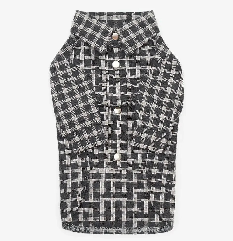 Striped Dog Shirt - 100% Cotton, Hand Sewn, Black