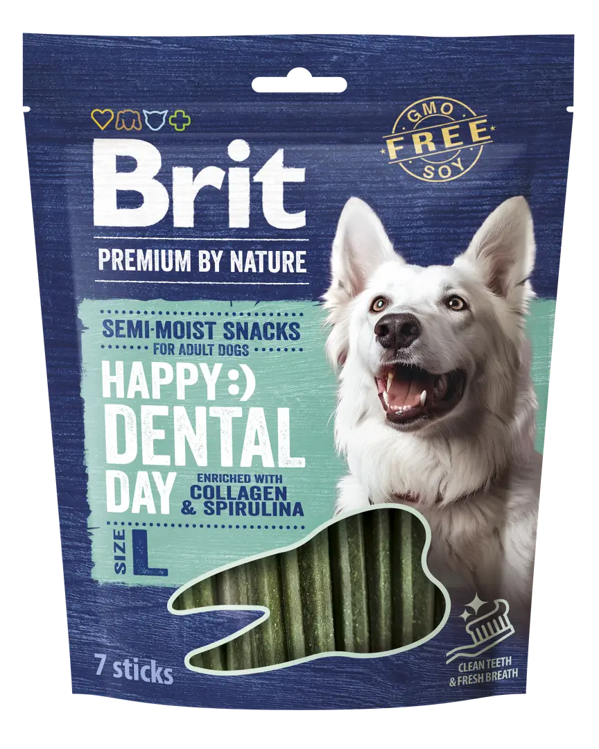 Brit Dental Stick L - collagen and spirulina for large dogs