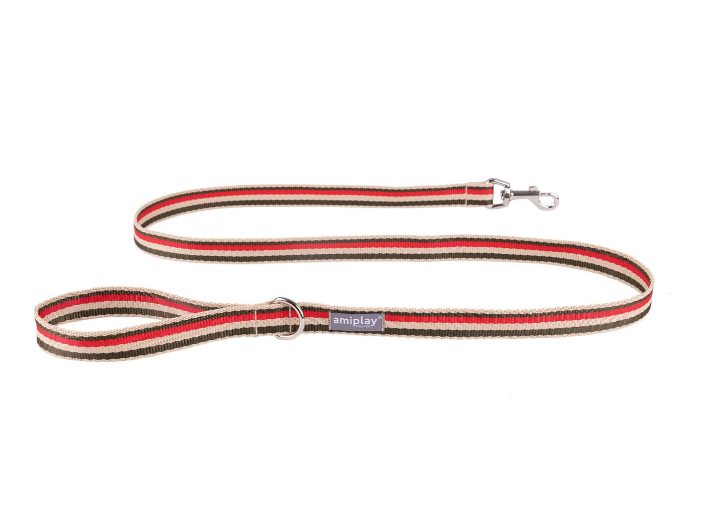 Amiplay Popular Dog Leash 150 cm in Red-Olive