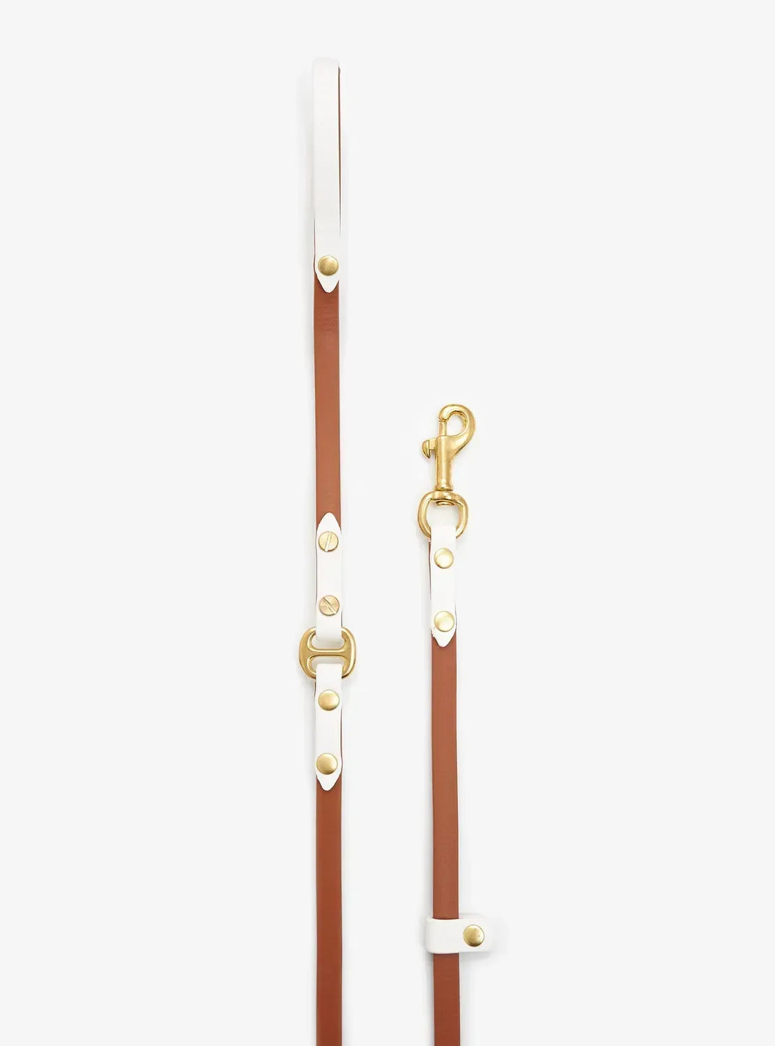 Dog leash "BioThane" - light brown with white