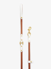 Dog leash "BioThane" - light brown with white