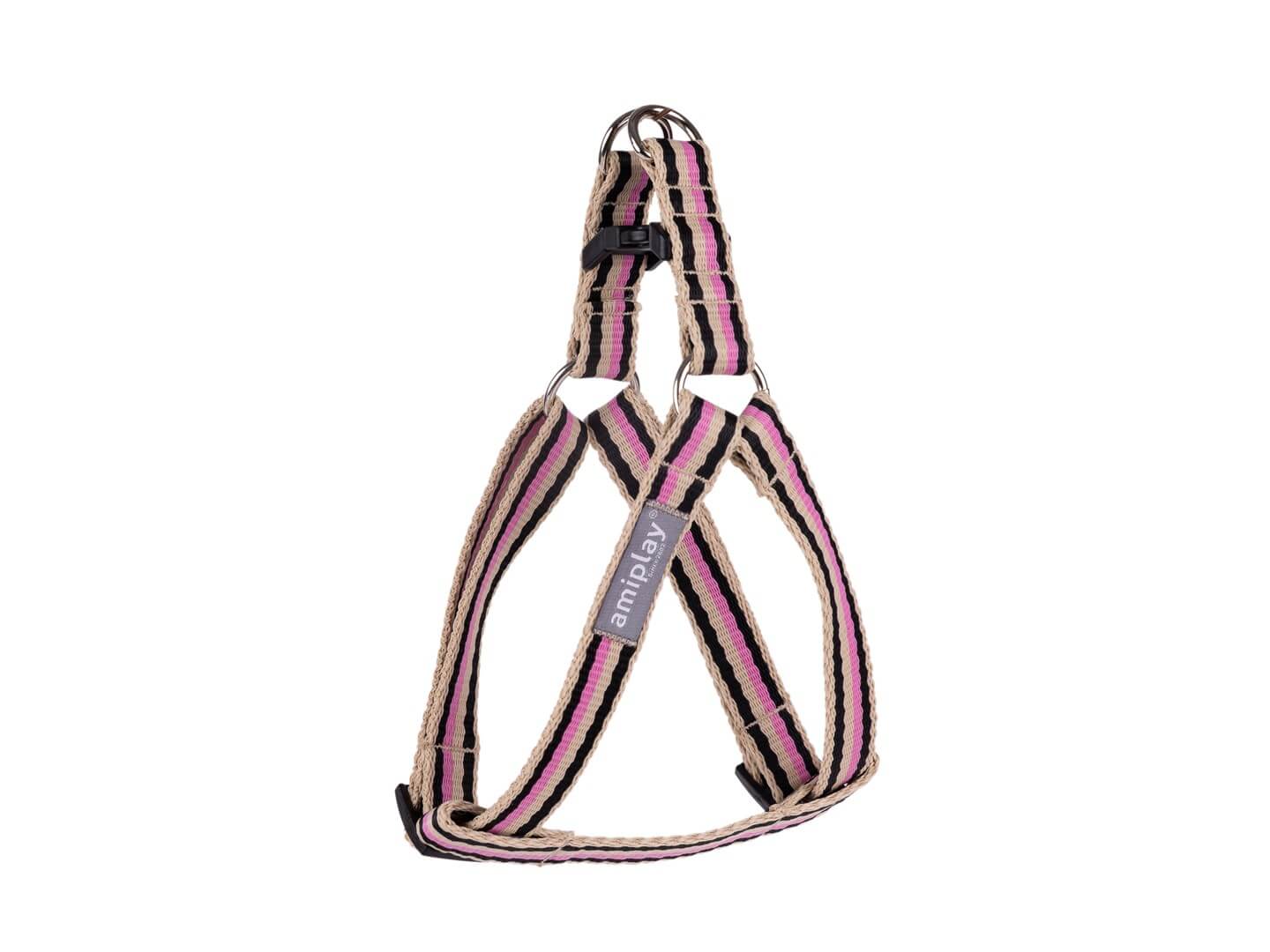 Adjustable Amiplay Popular Dog Harness in Black and Pink