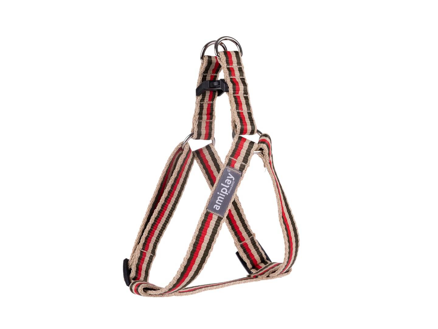 Adjustable Amiplay Popular Dog Harness in Red-Olive