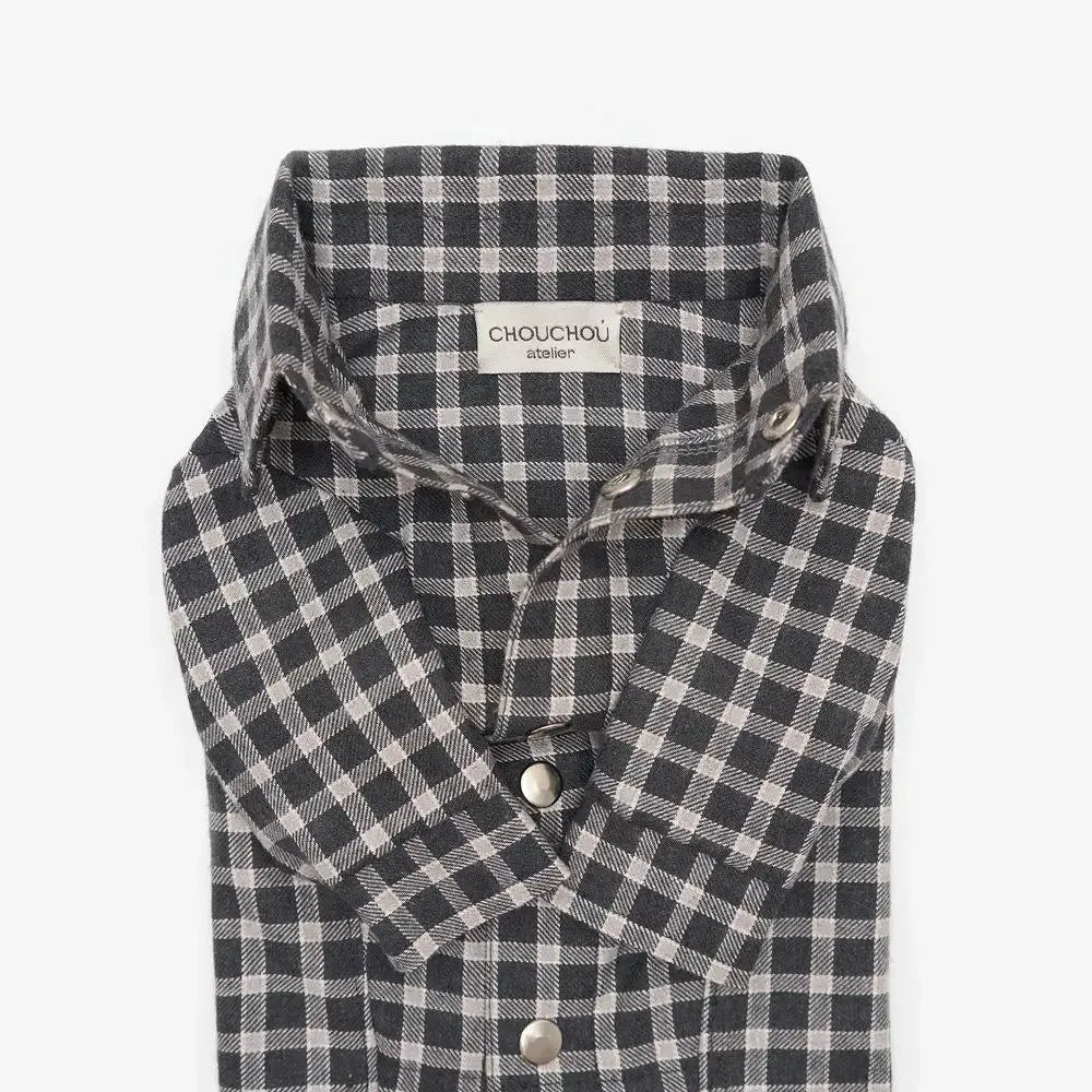 Striped Dog Shirt - 100% Cotton, Hand Sewn, Black