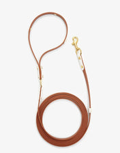 Dog leash "BioThane" - light brown with white