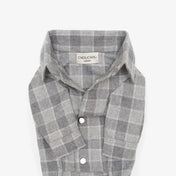 Striped Dog Shirt - 100% Cotton, Hand Sewn, Light Gray