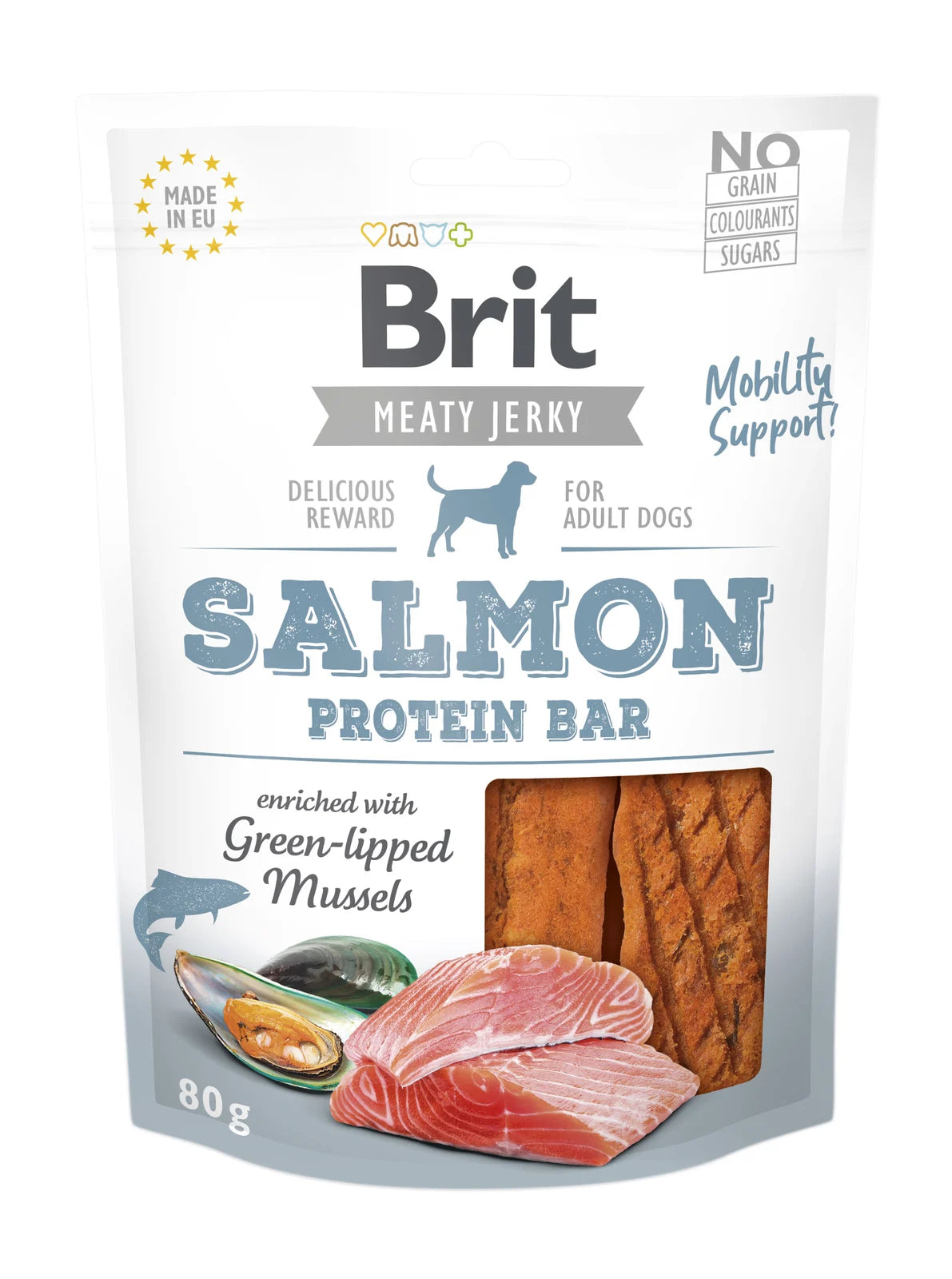 Brit Jerky Salmon Protein Bar - 85% salmon and chicken meat