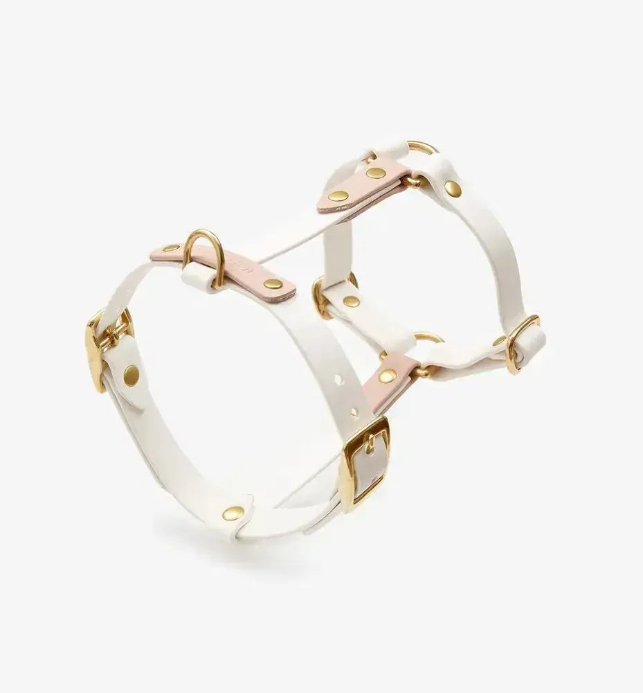 Dog harness "BioThane" guard - white with powder