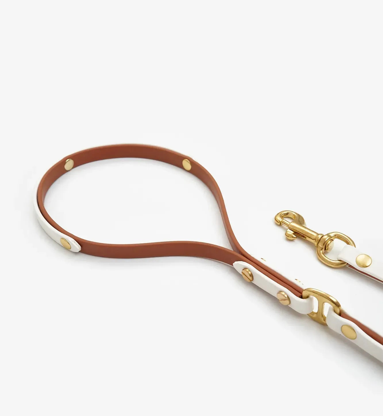 Dog leash "BioThane" - light brown with white
