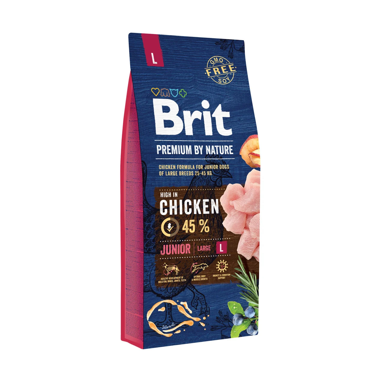 Brit Premium Junior L - poulet pour gros chiots, développement sain et immunité