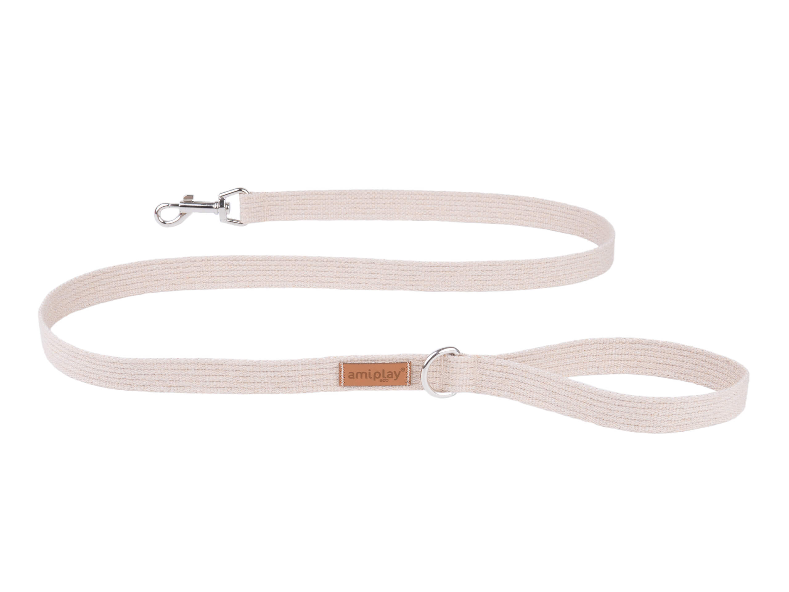 Cotton Beige Leash – 140 cm, sizes S–XL for dogs
