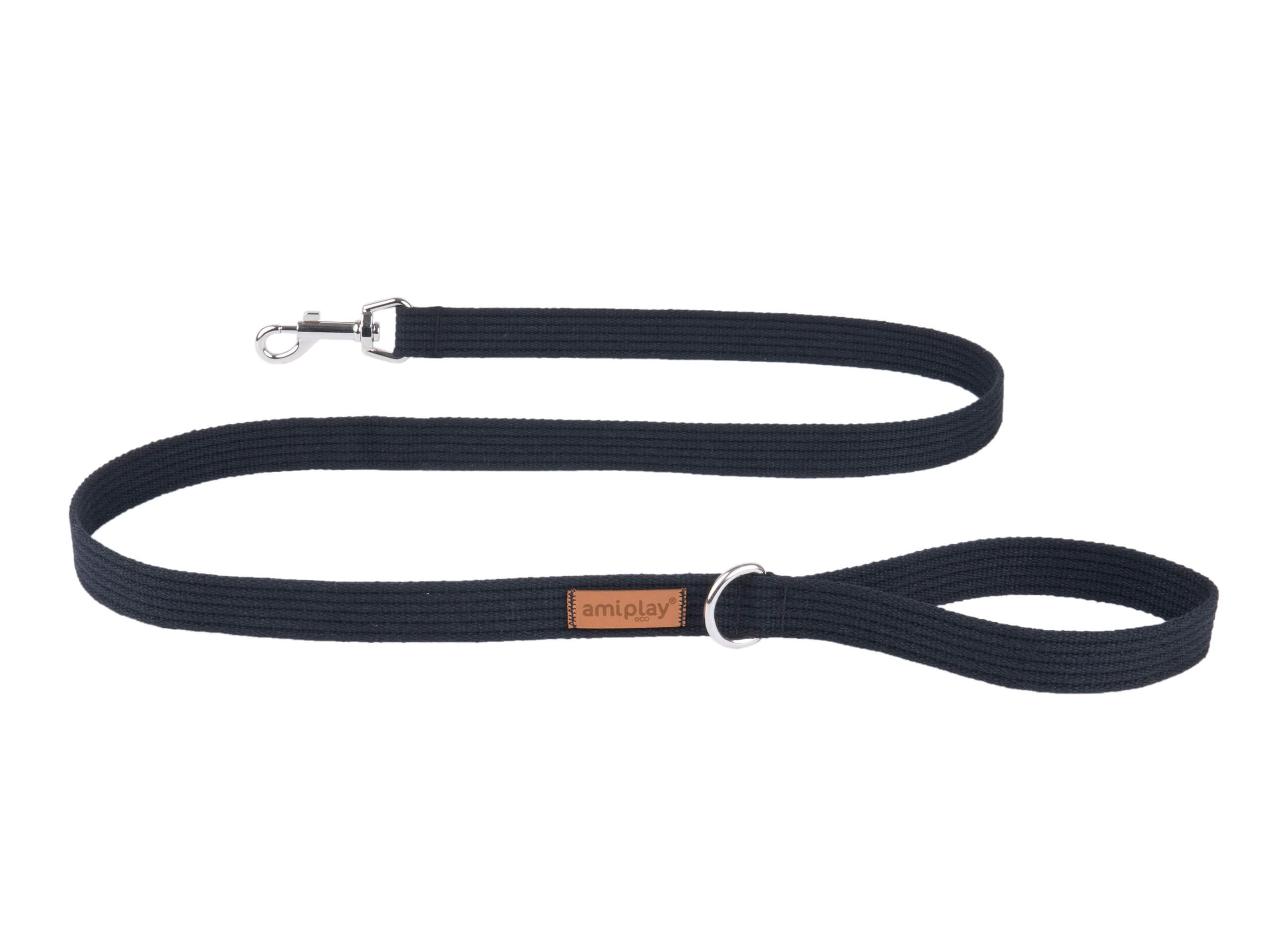 Cotton Leash Black - 140 cm, sizes S-XL for dogs