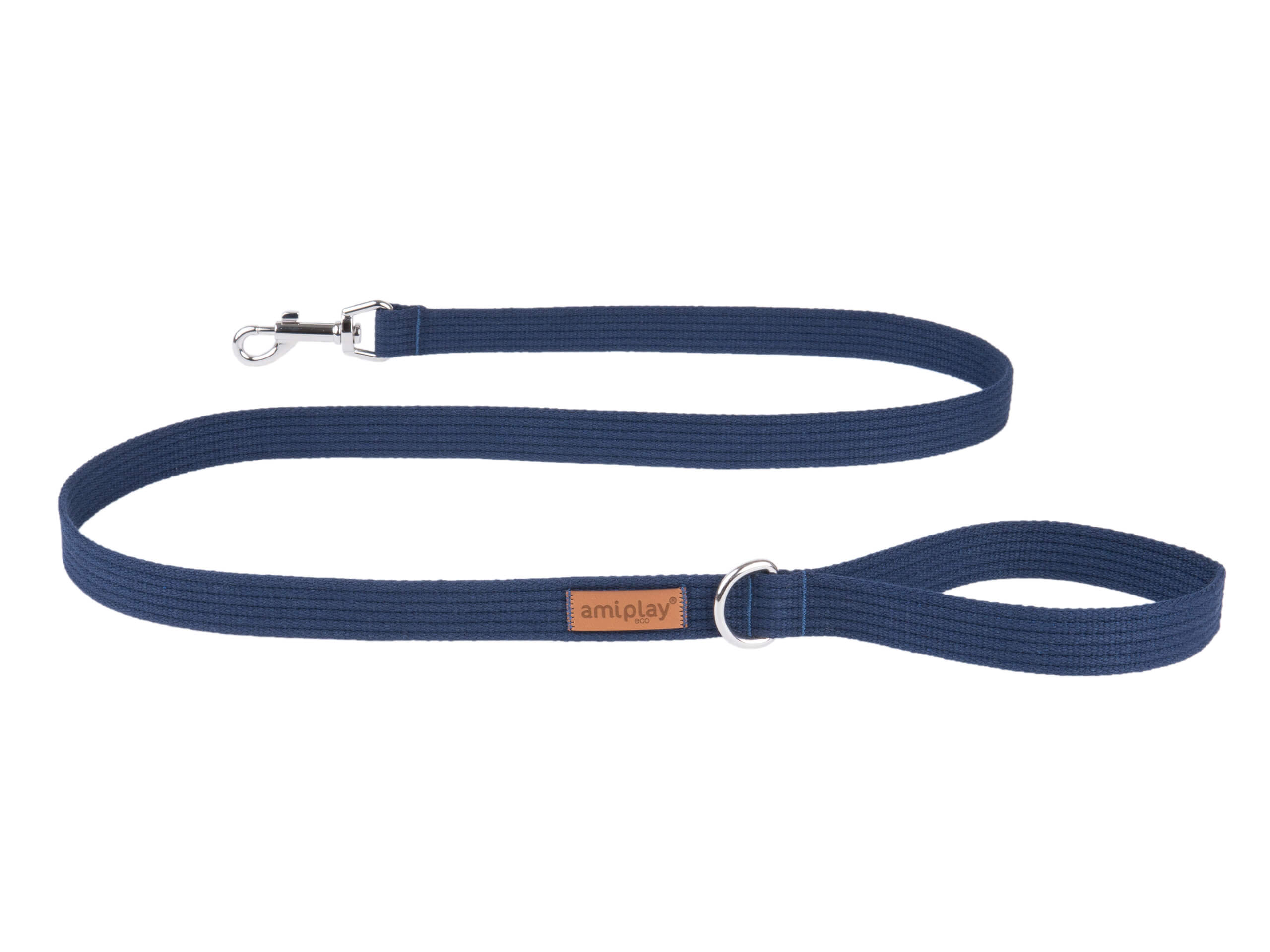 Cotton Navy Blue Leash – 140 cm, sizes S–XL for dogs