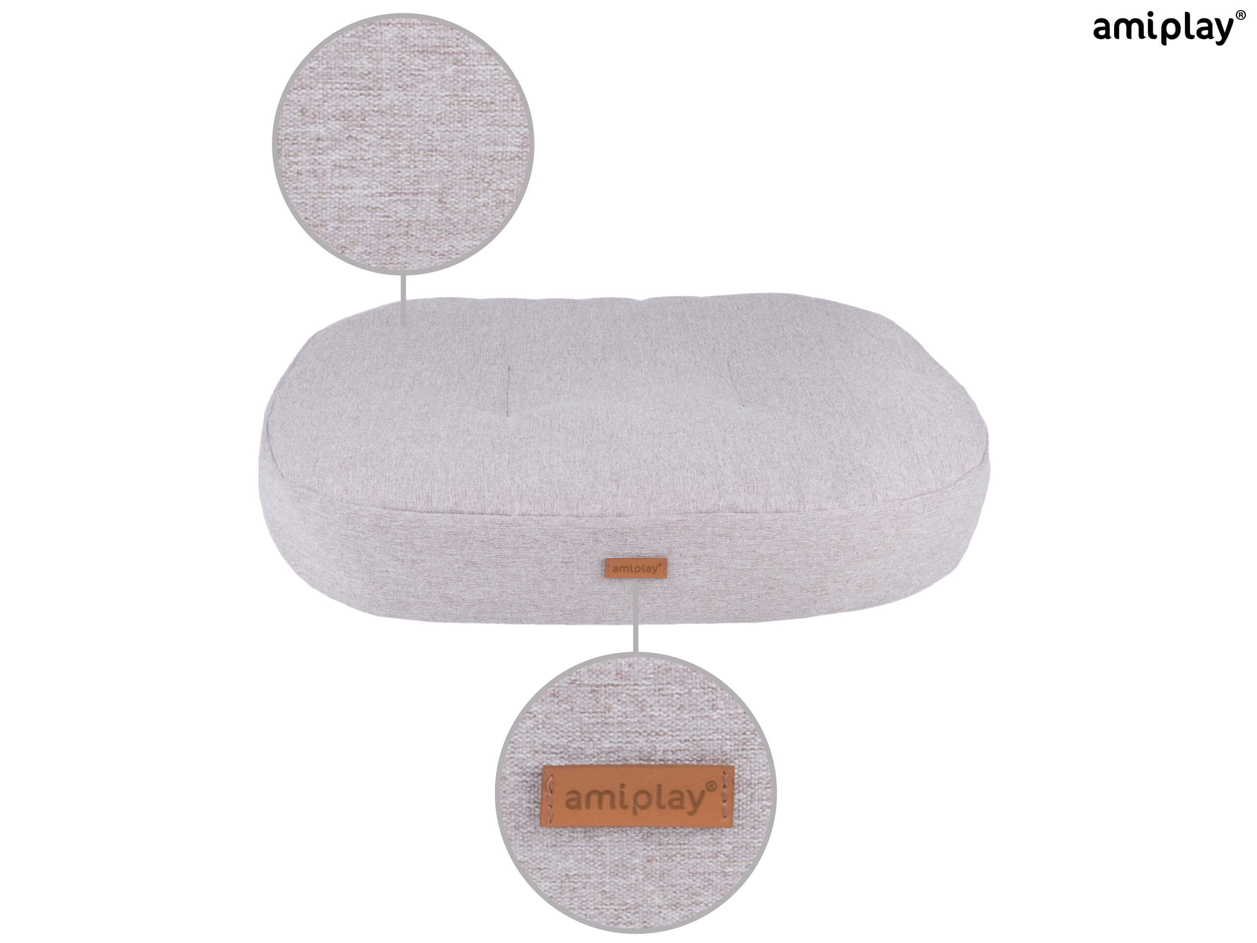 Oval Mattress Beige Montana for Dogs and Cats