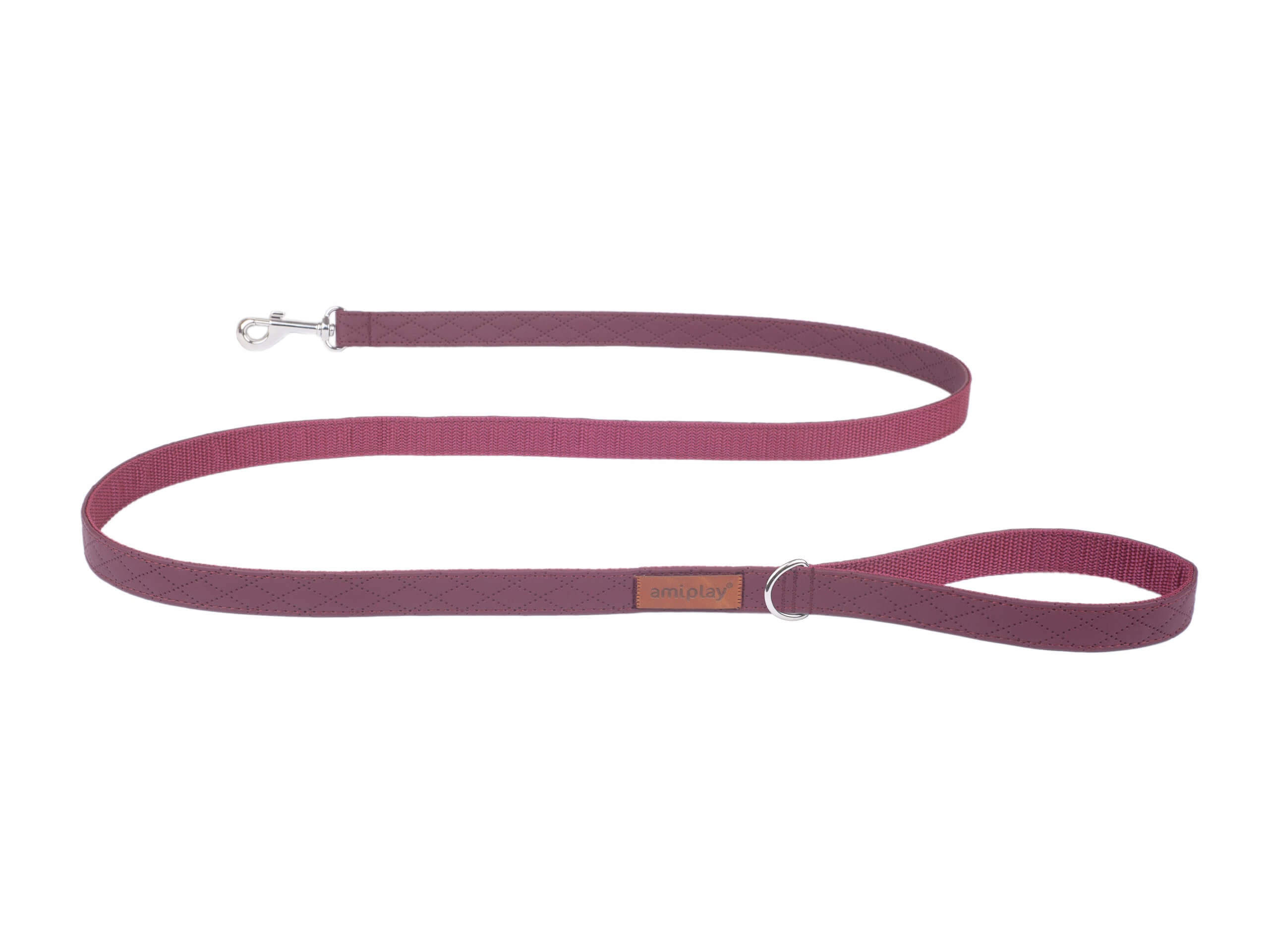 New York Burgundy Leash – 140 cm, sizes S–XL for dogs