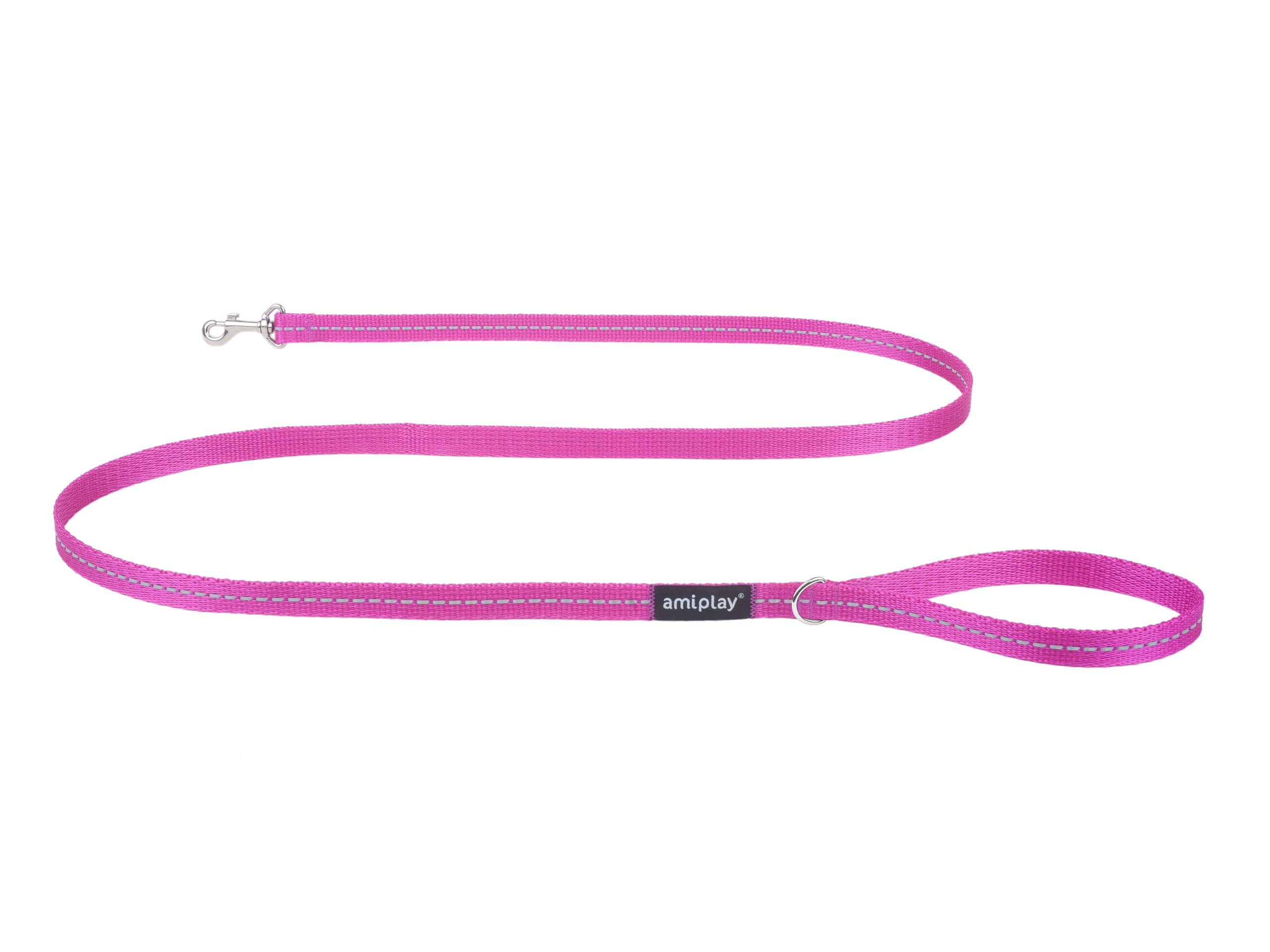 Reflective Pink Leash – 150 cm, sizes S–XL for dogs