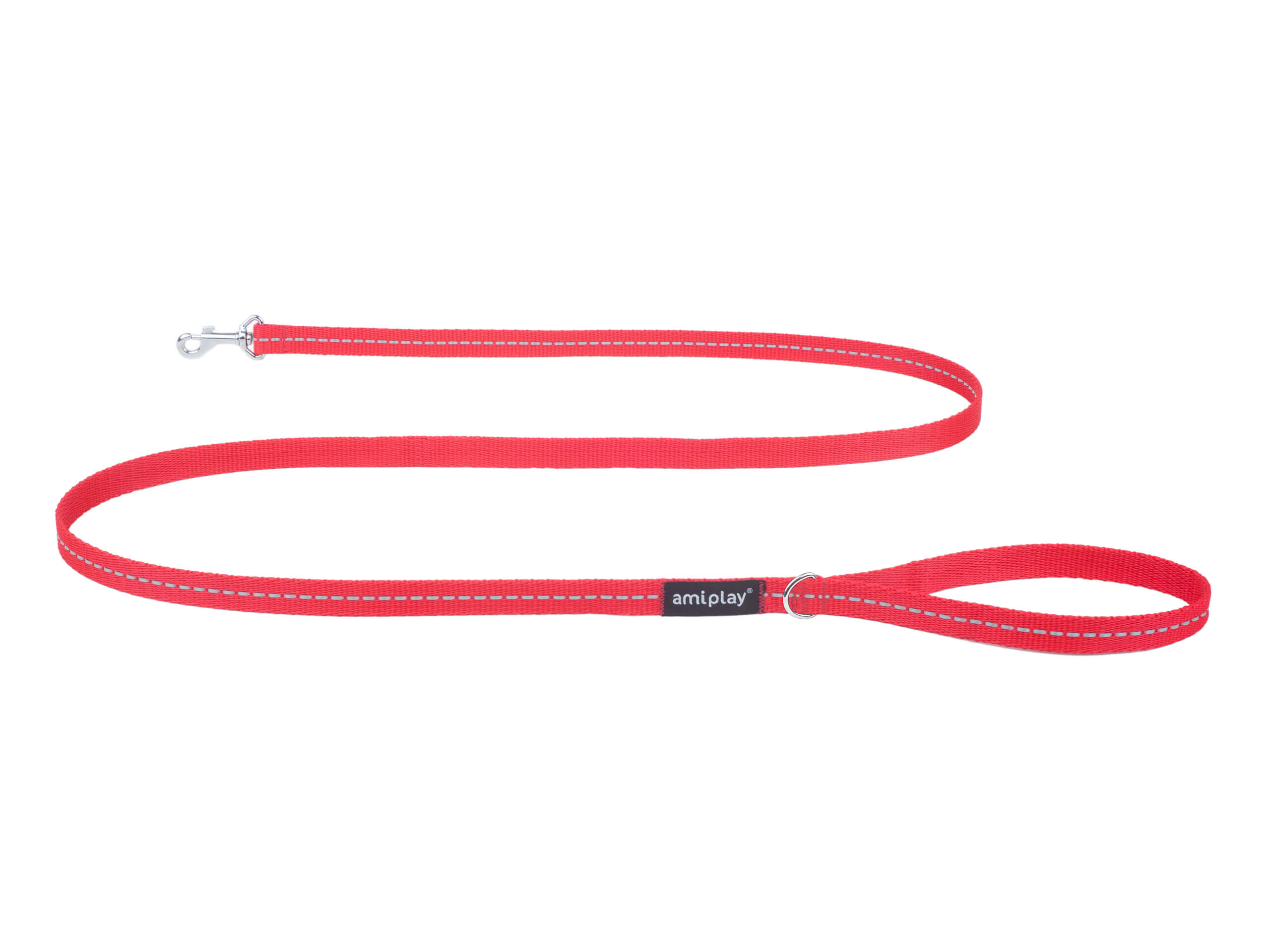 Reflective Red Leash – 150 cm, sizes S–XL for dogs
