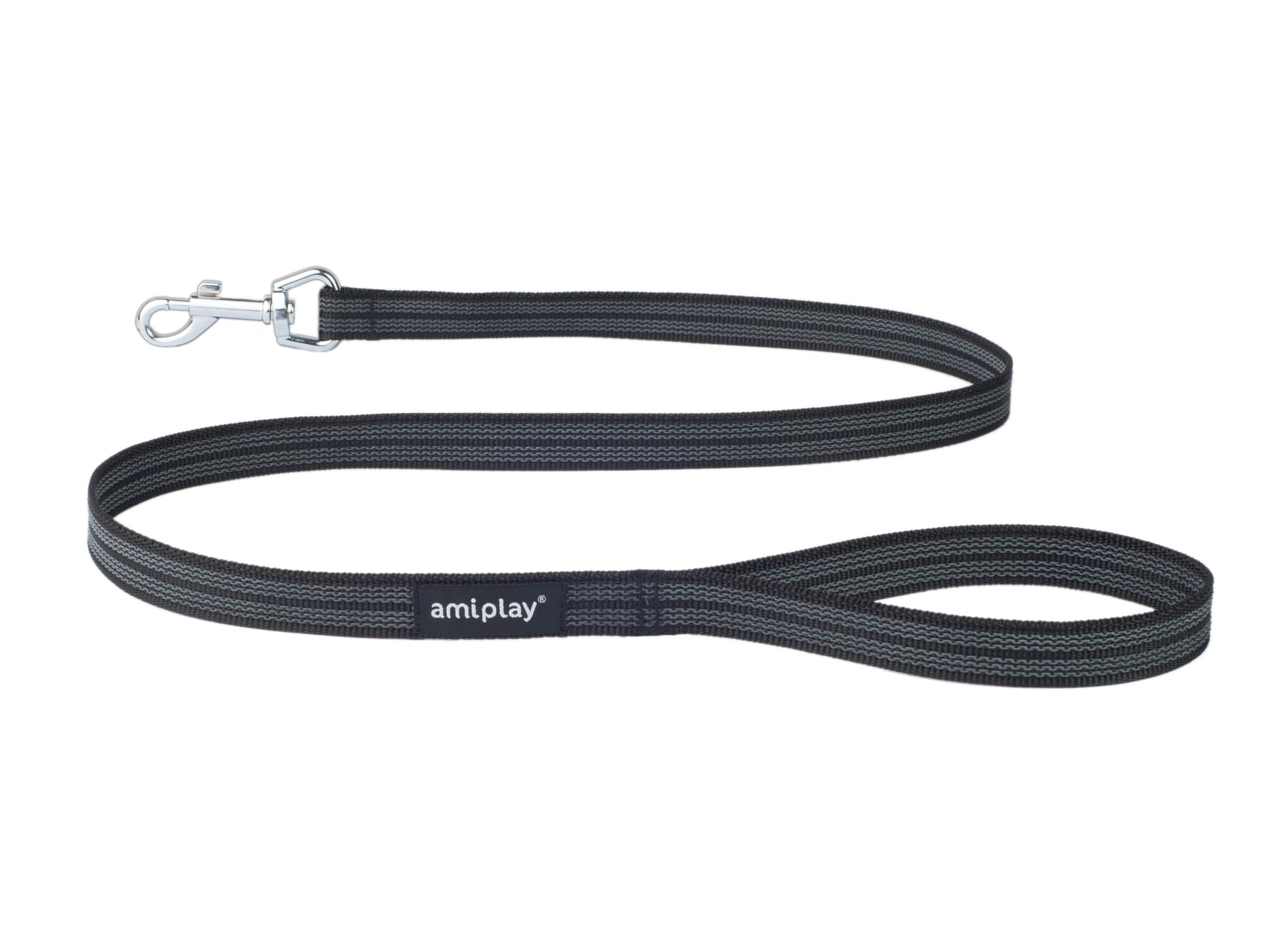Rubber Black Leash – 120 cm, sizes S–XL for dogs