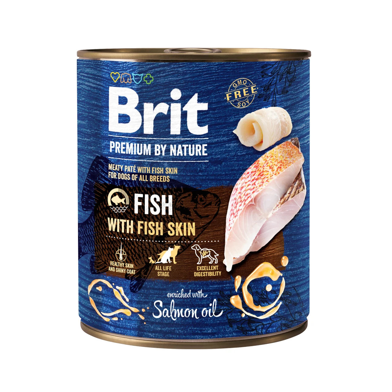 Brit Fish with Skin - fish pate for adult dogs 800g