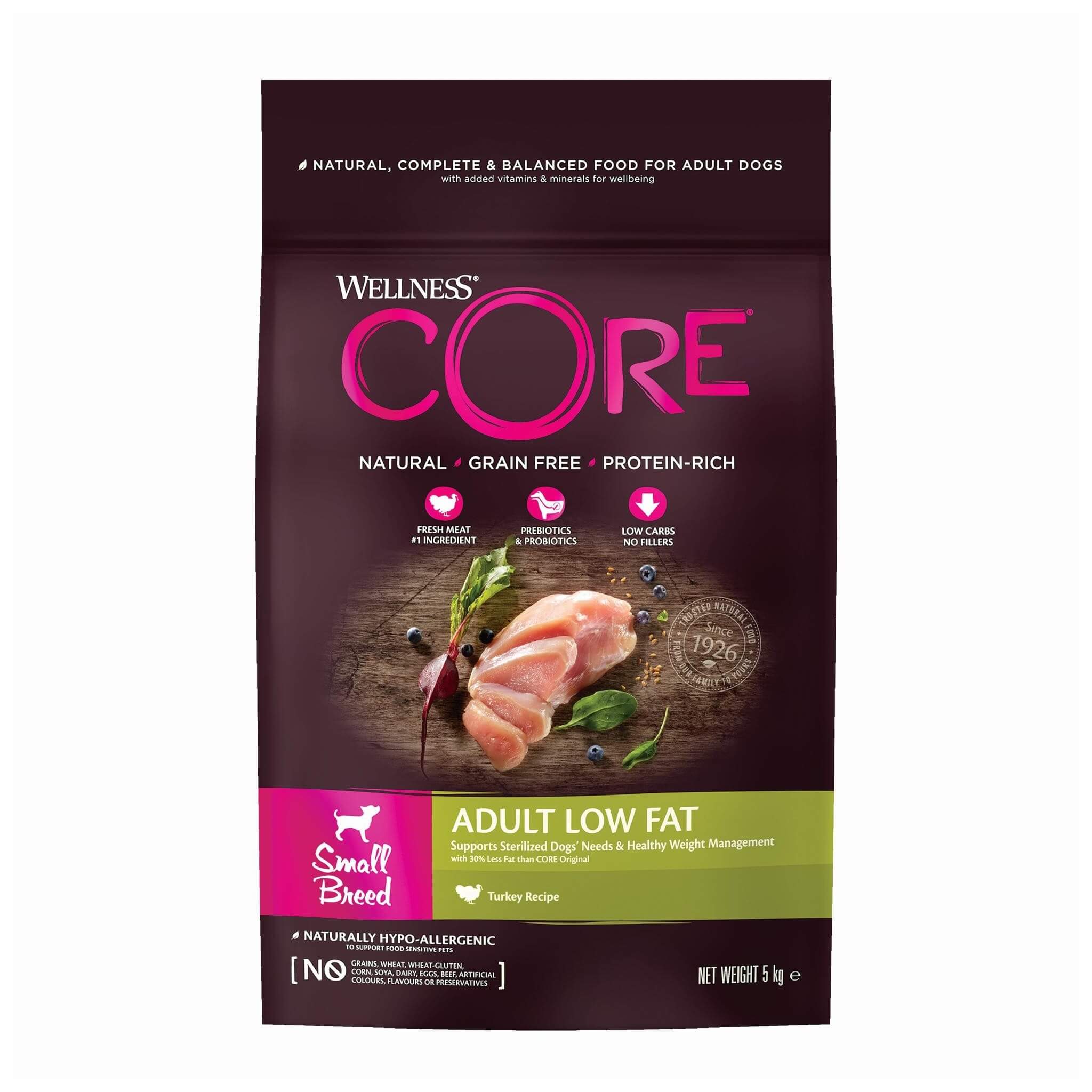 Wellness CORE Small Breed Low Fat – indyk 5 kg