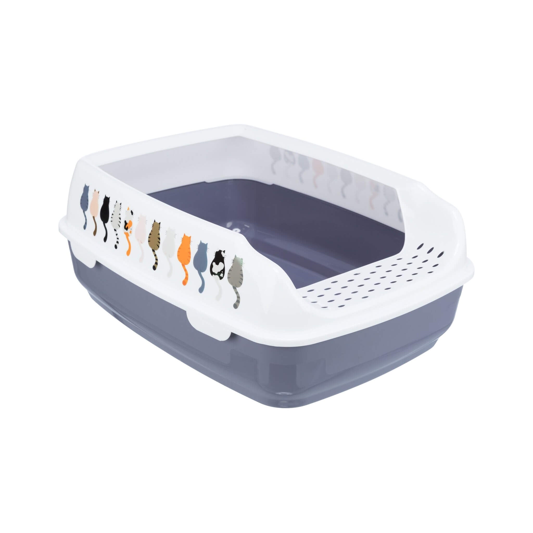 Kuweta Delio dla kota, wysoka, 50 cm, szara/biała