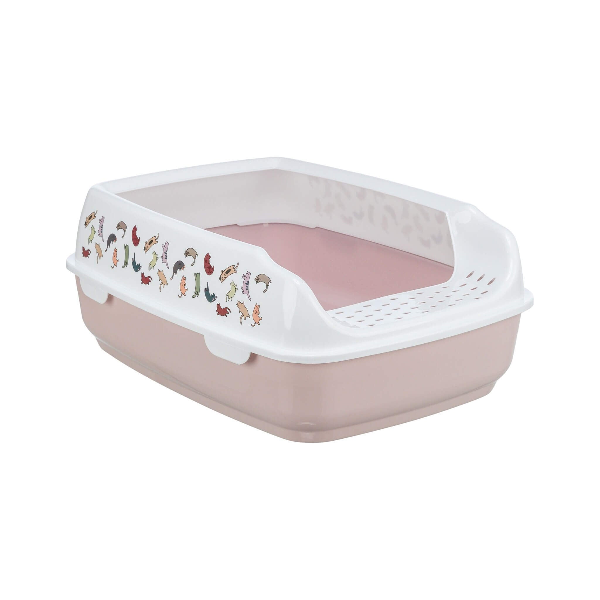 Delio litter box with frame and print 50×38 cm lilac/white