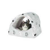 Domek pluszowy Mimi dla kota, szary, 42 × 35 × 35 cm