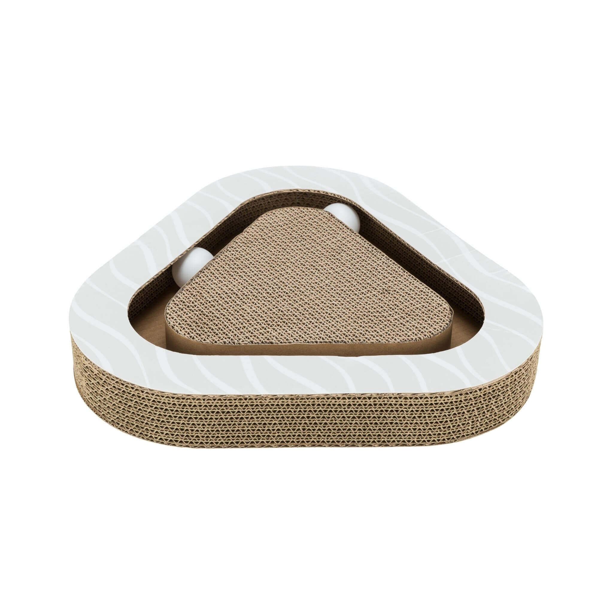 Cardboard scratcher with balls, 36 cm