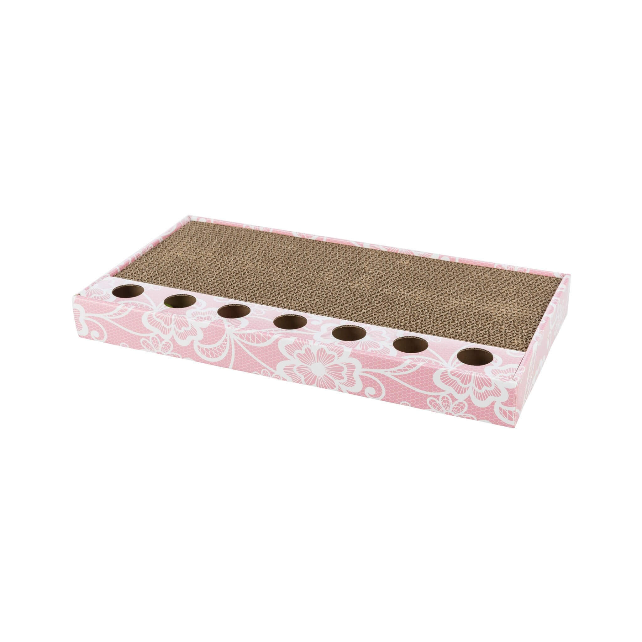 Cardboard scratching post with cat toys 48×25 cm