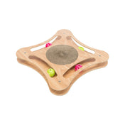 Cardboard scratcher with wooden frame and balls 35×35 cm