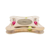 Cardboard scratcher with wooden frame and balls 35×35 cm