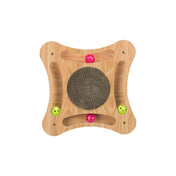 Cardboard scratcher with wooden frame and balls 35×35 cm