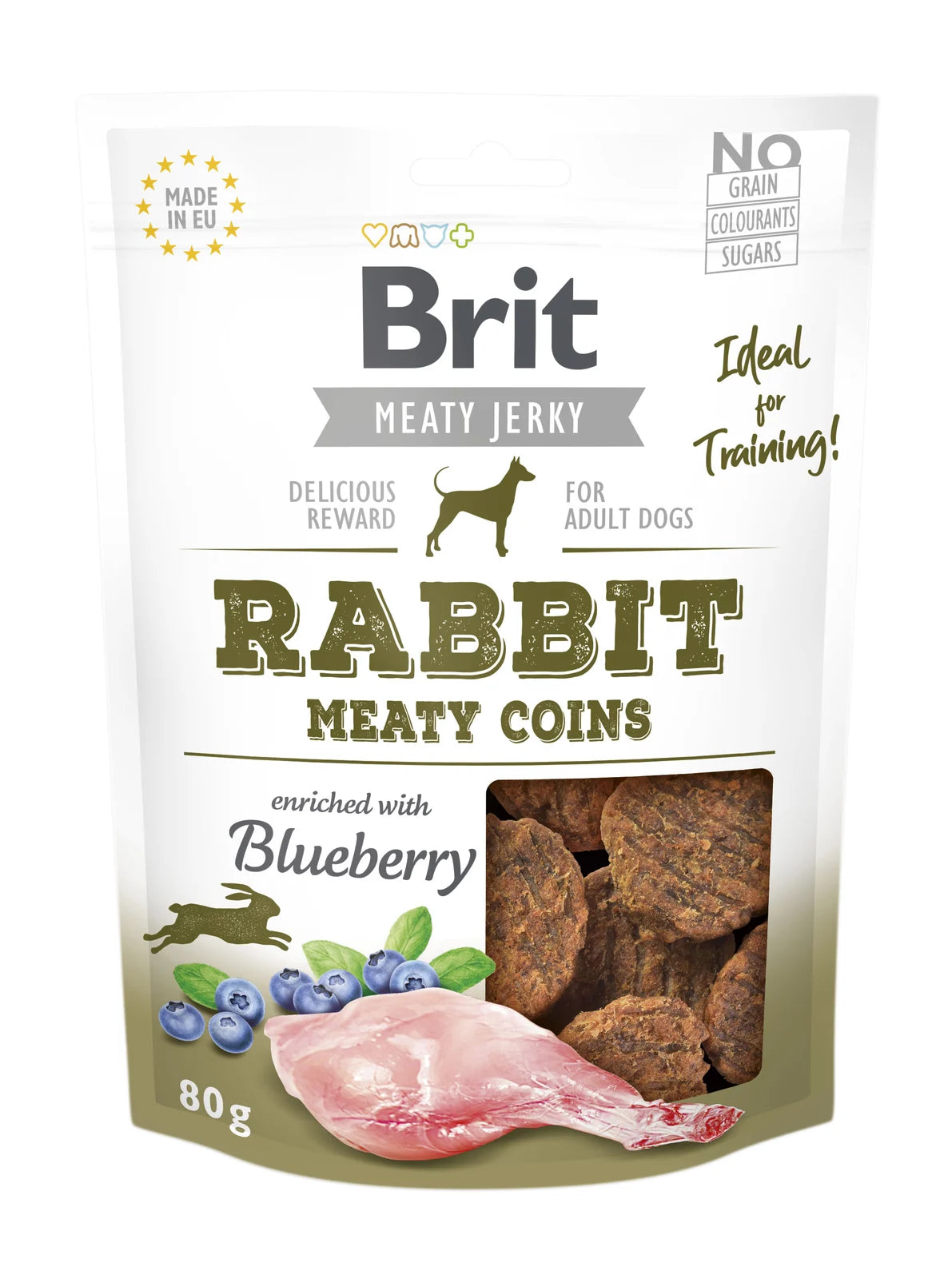 Brit Jerky Rabbit Meat Coins - 85% Rabbit and Chicken Meat