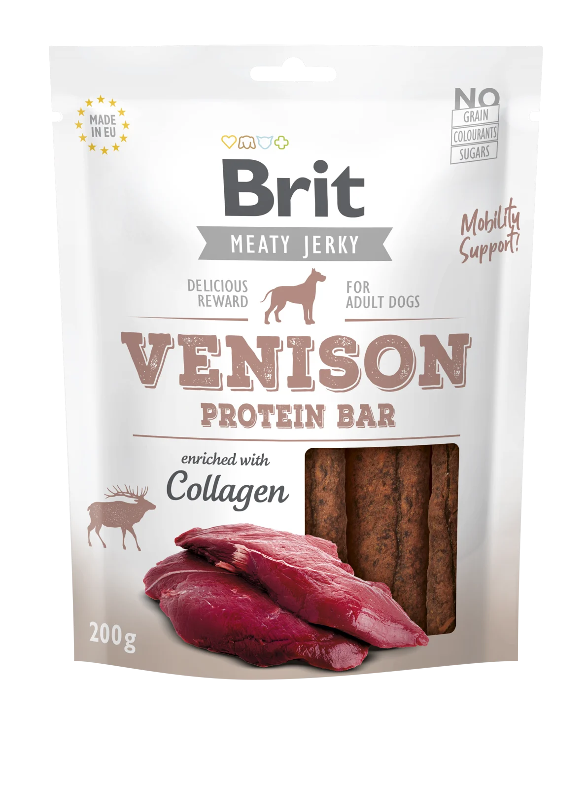 Brit Jerky Venison Protein Bar - 85% meat and collagen