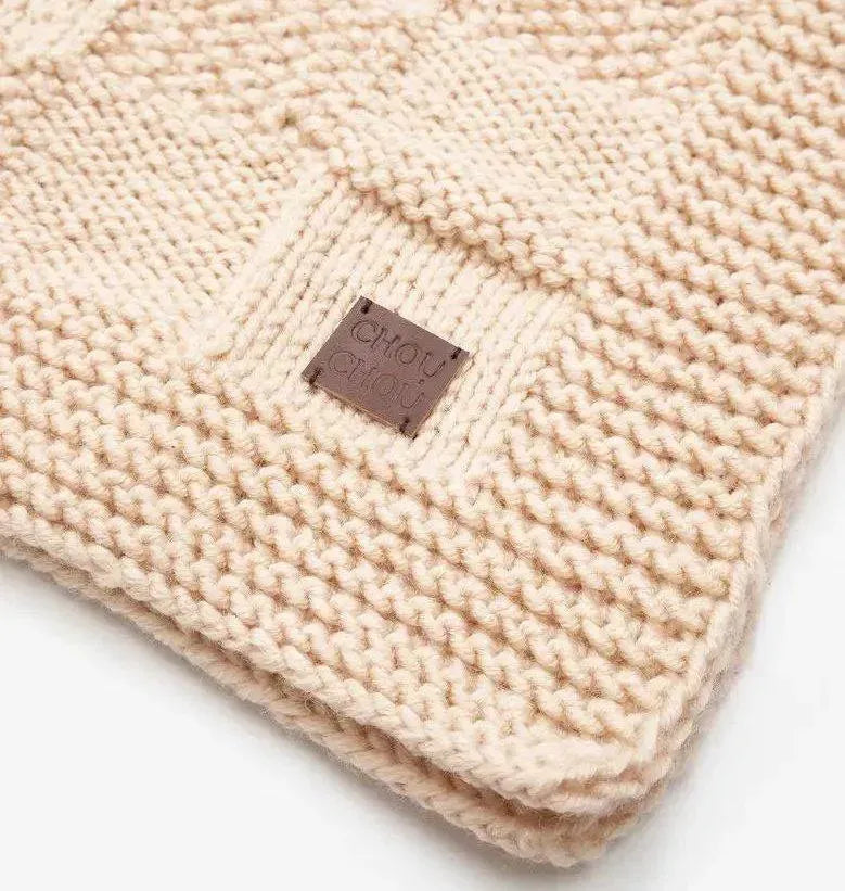 Dog blanket "Chess" - beige (100 × 80 cm)