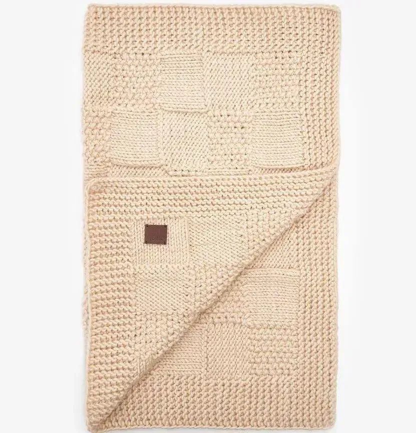 Dog blanket "Chess" - beige (100 × 80 cm)