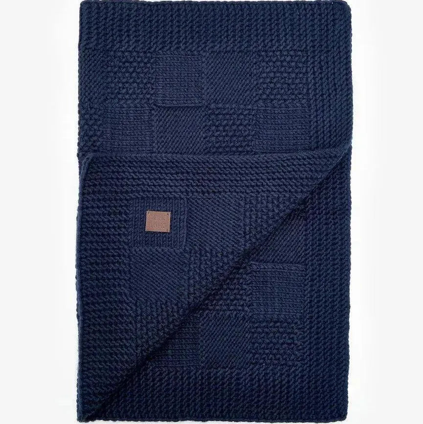 Dog blanket "Chess" - blue (100 × 80 cm)