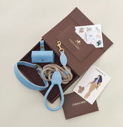 Almond Luxury Collar, Classy Leash and Case – Premium Handmade Dog Set