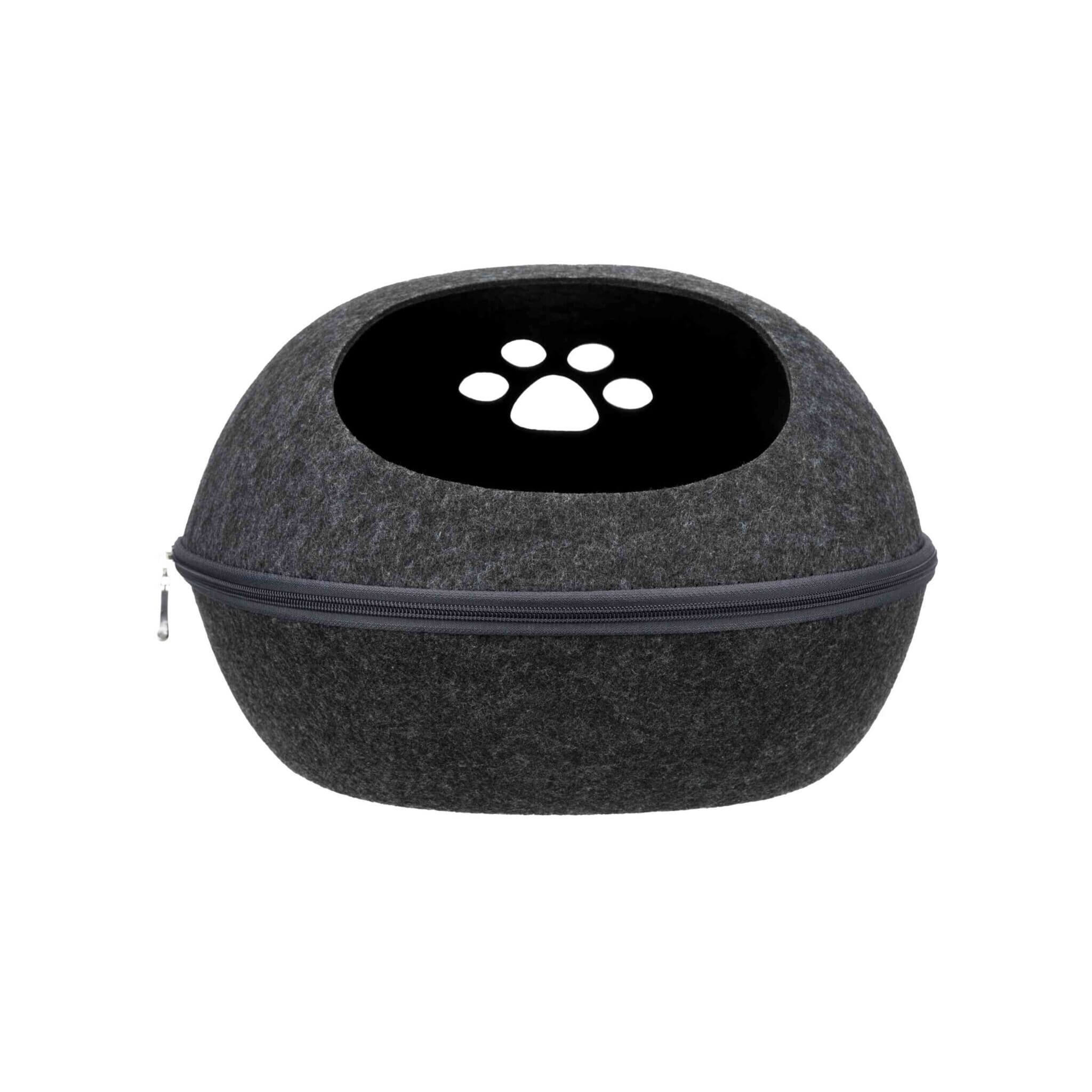 Liva bed closed, felt, anthracite, 40 × 24 × 47 cm