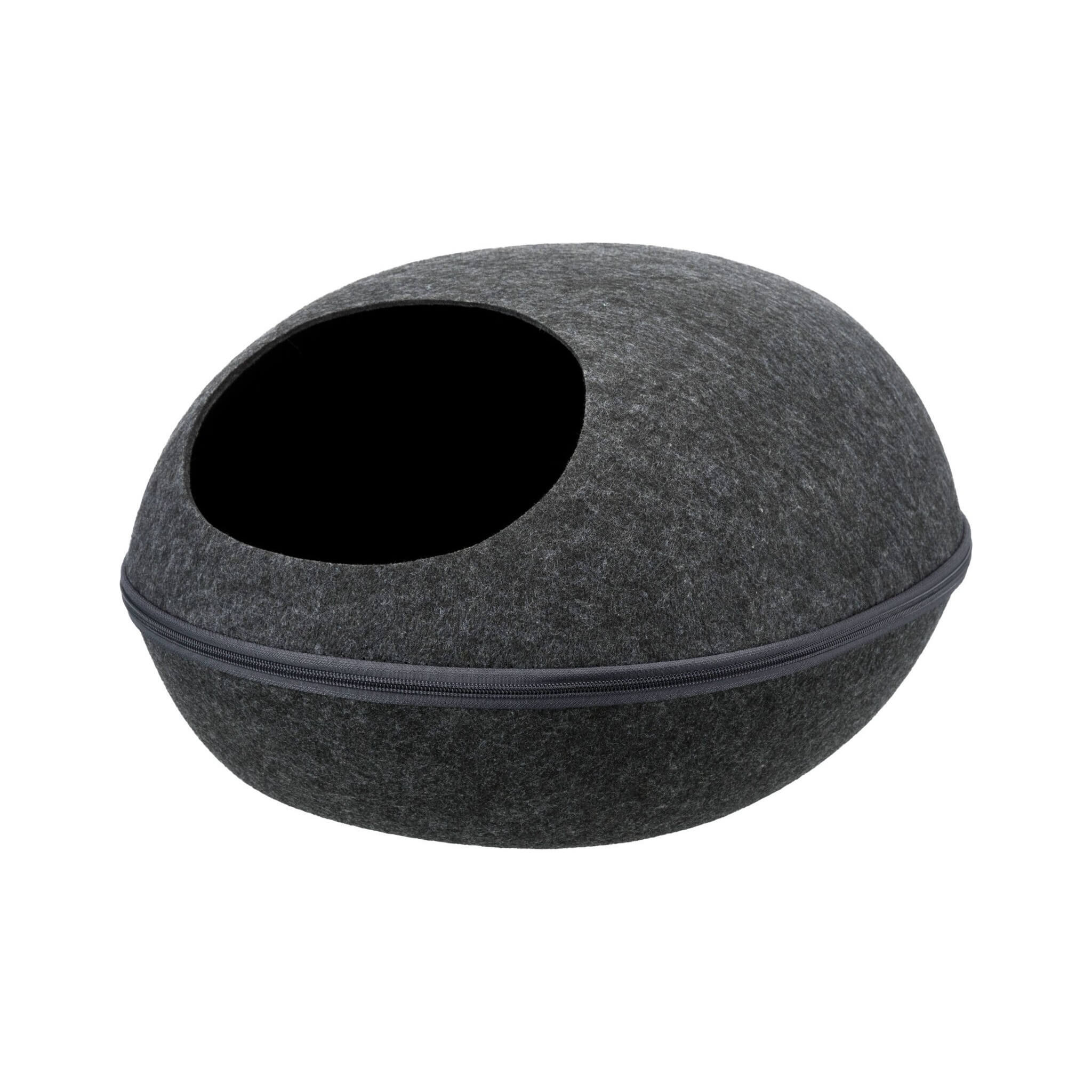 Liva bed closed, felt, anthracite, 40 × 24 × 47 cm