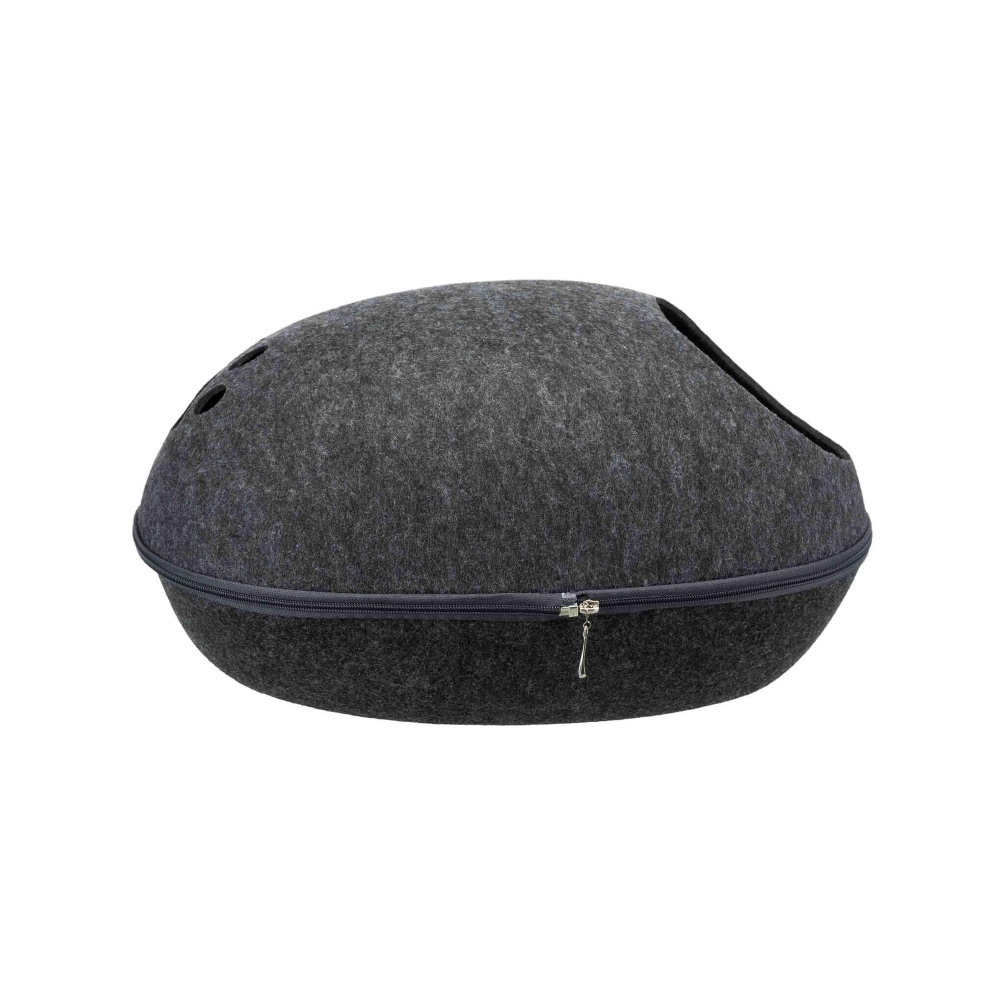 Liva bed closed, felt, anthracite, 40 × 24 × 47 cm