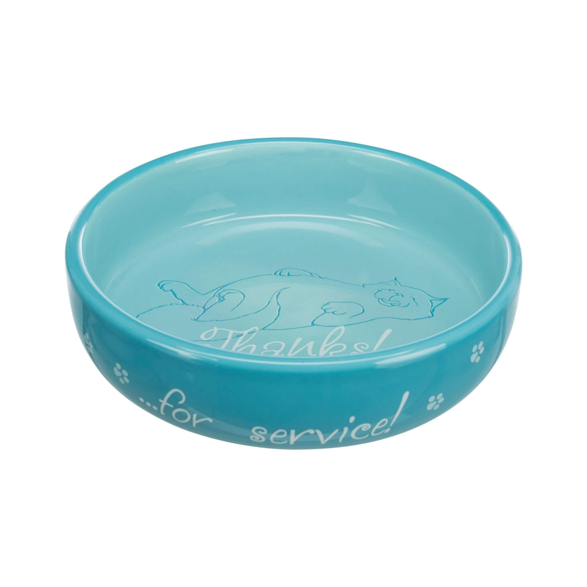Ceramic cat bowl, blue, 0.3 l/15 cm