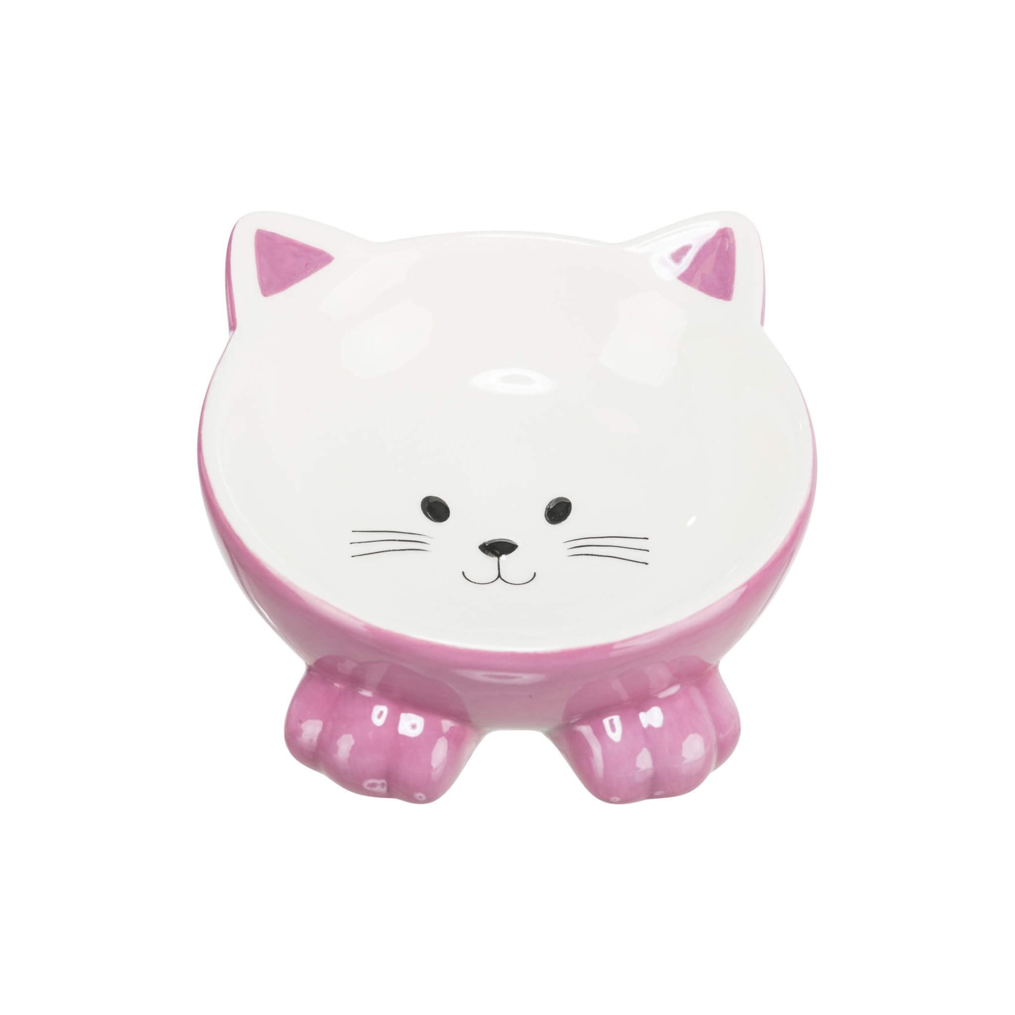 Różowa miska ceramiczna dla kota 0,15 l – wysoka