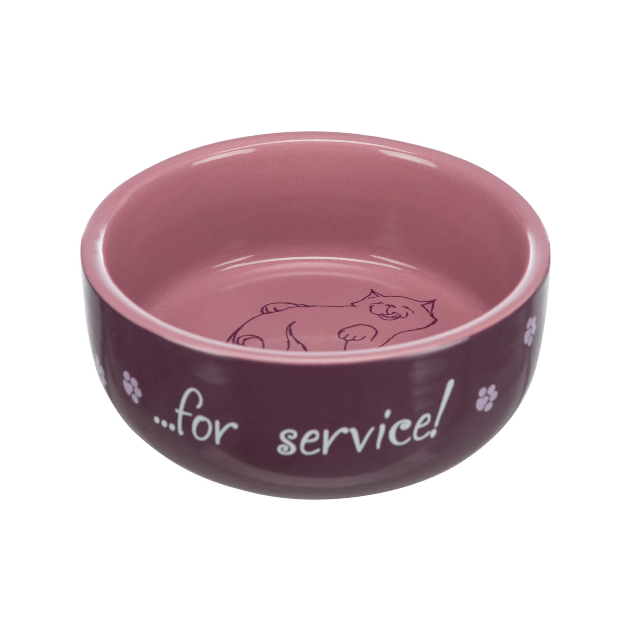 Pink ceramic cat bowl 0.3 l, ø11 cm
