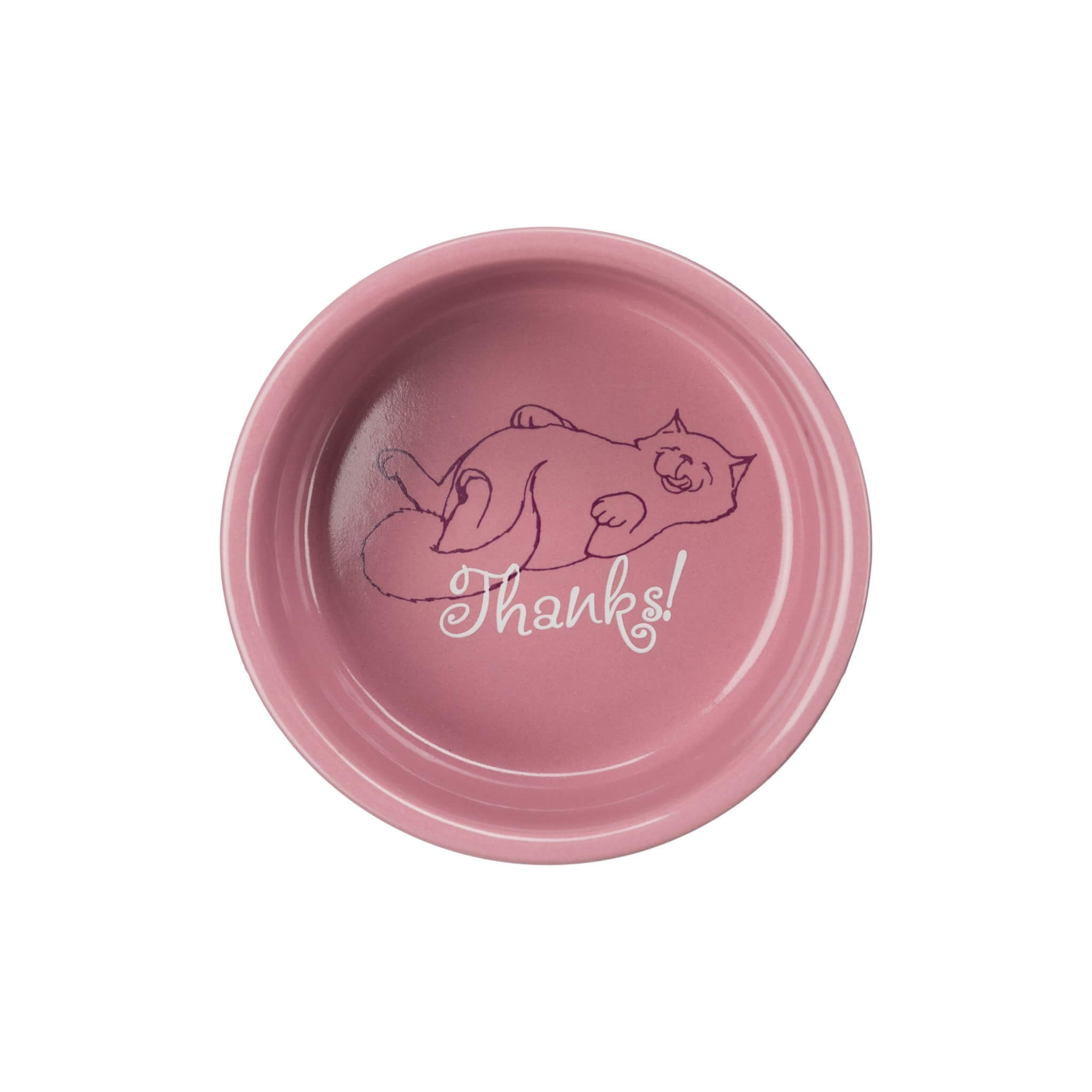 Pink ceramic cat bowl 0.3 l, ø11 cm