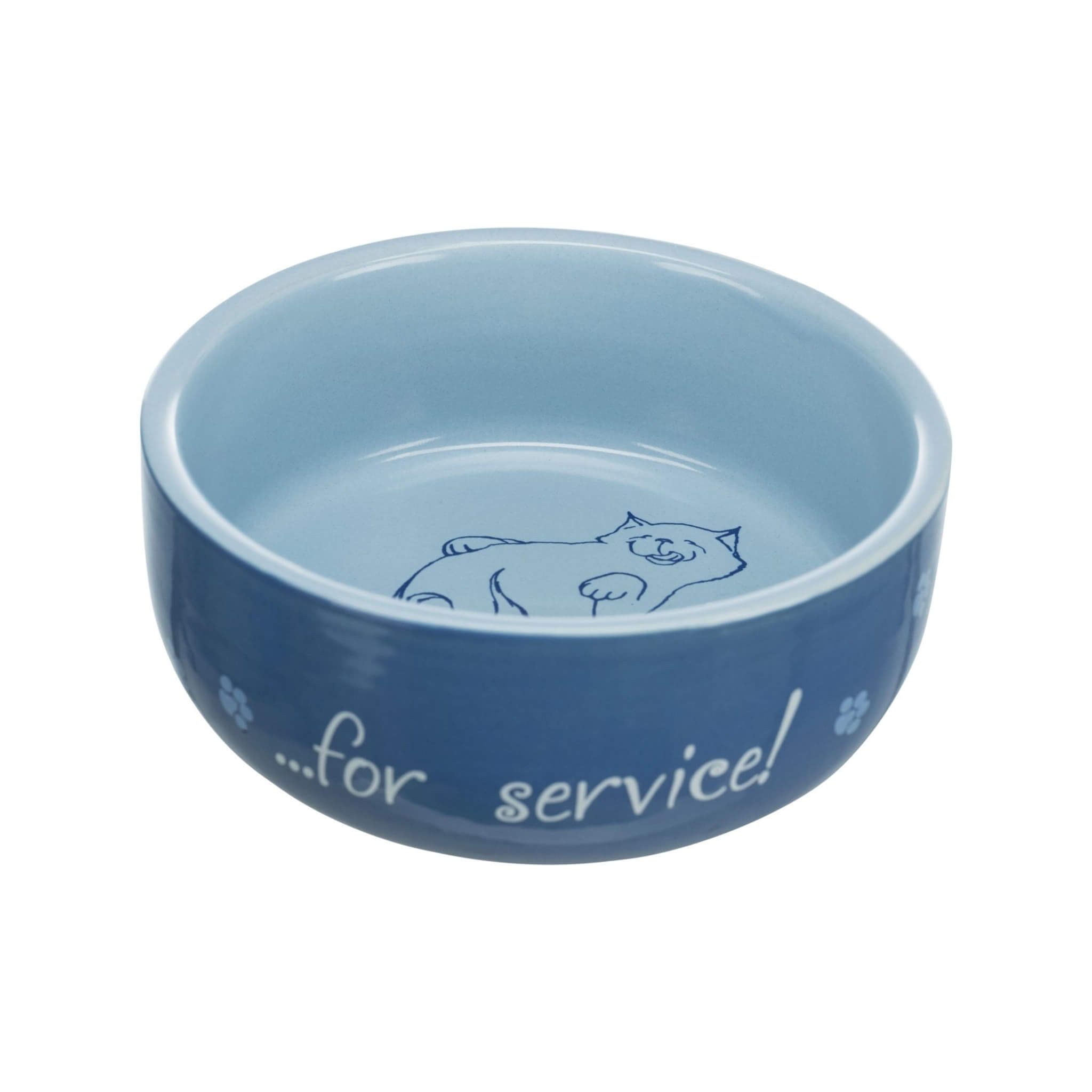Blue ceramic cat bowl 0.3 l, ø11 cm