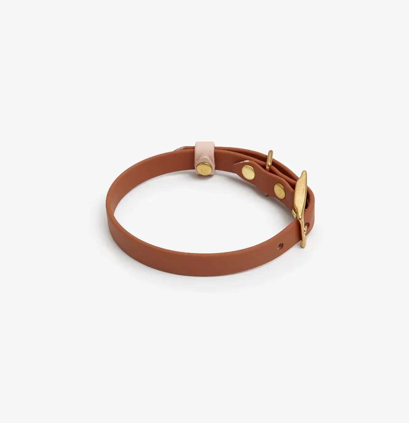 Dog collar "BioThane" in light brown with powder
