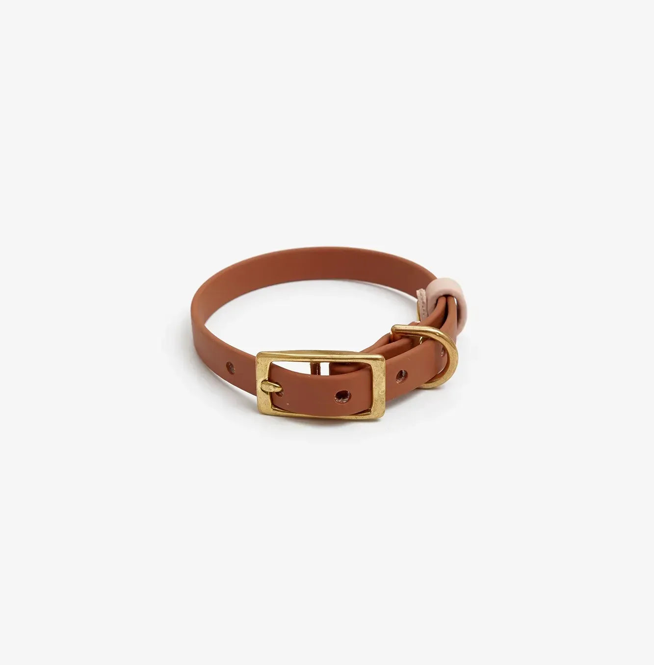 Dog collar "BioThane" in light brown with powder