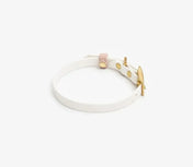 Dog collar "BioThane" in white with powder